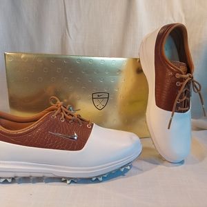 NWT Nike Air Zoom Victory Tour Golf Shoes Cleats White British Tan Size 9